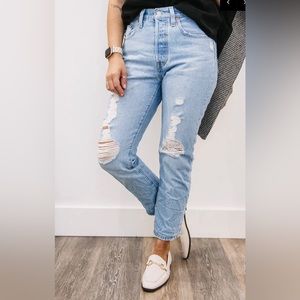 Levi’s 501 cropped high waist Ojai Ring denim jeans NWT